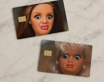 Funny Doll Credit Card Skin, Meme Debit Decal, Funny Wallet Accessory