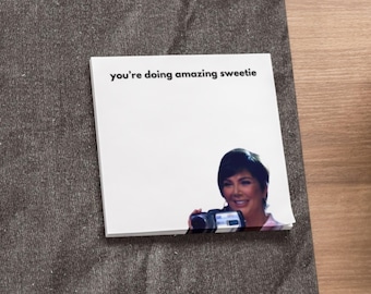 Bloc-notes post-it Kris Jenner Meme, accessoire de bureau amusant (3 x 3 po.)