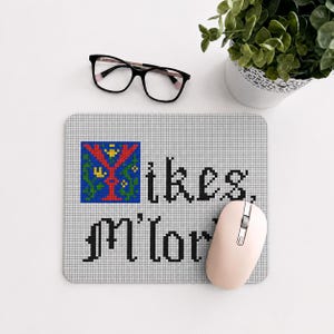 Yikes M'Lord Mouse Pad,  Funny Medieval Meme Desk Accessory, Gothic Office Accessory