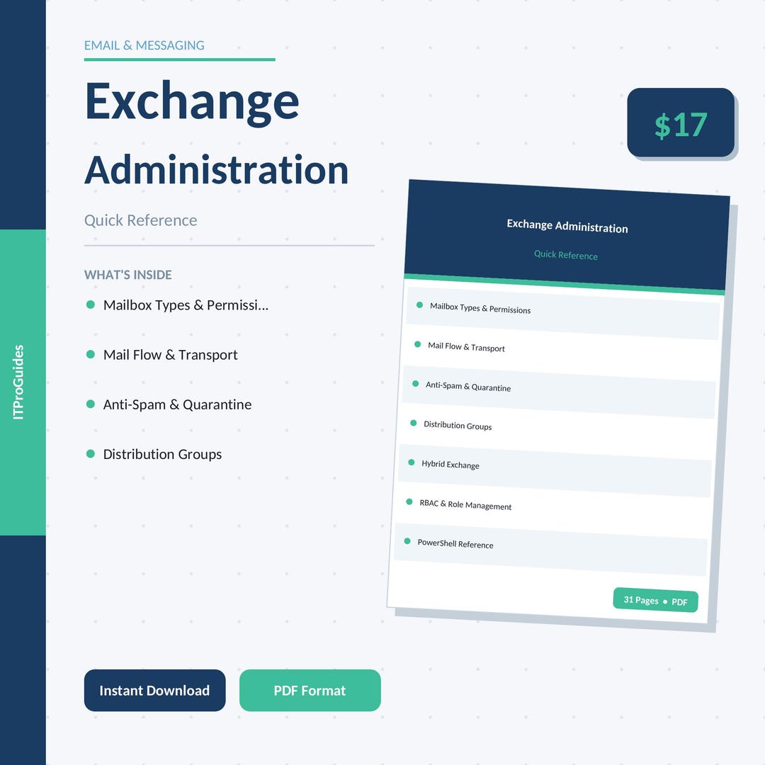 Exchange Administration Quick Reference Guide PDF | Exchange Online ...