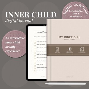 Inner Child Work Digital Journal for Reparenting and Healing Prompts for iPad - Goodnotes, Notability Women's Shadow Work Hyperlinked PDF