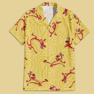 Mushu Mulan Swirling Hawaiian Shirt, Disney Funny Mushu Hawaiian shirt, Mulan Disney Summer Vacation Shirt