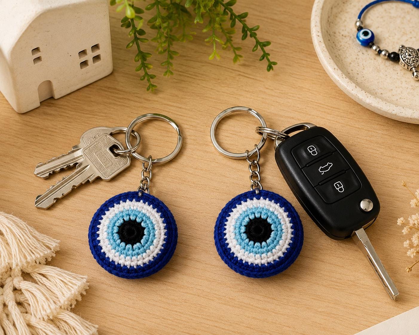 40 Eye Crochet Patterns: Mesmerizing Designs for Every Crochet Enthusiast 18 Evil Eye Amigurumi Keychain