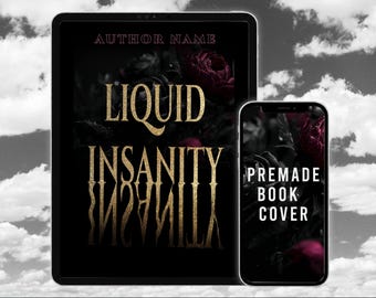 Liquid Insanity Dark Romance Premade Book Cover Gothic Typography