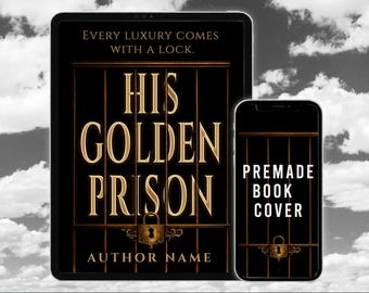 Dark Romance Premade Cover Gothic Captive Typography Design Golden Cage Book