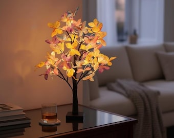 Butterfly Tree Lamp, LED Bonsai Light, Colourful Butterfly Lamp, Kids Room Night Light, USB or Battery Powered Decor