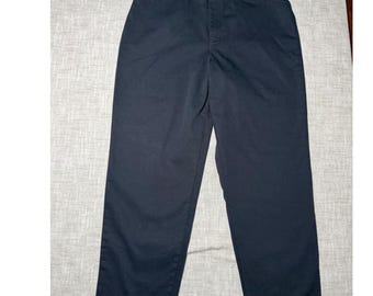 Vintage Reiter Casuals Schwarze Baumwolle Twill Hose Damen 14P High Rise