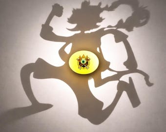 One Piece Luffy Gear 5 Lamp | Anime Shadow Light Projector | LED Night Light | Straw Hat Pirate Room Decor | Manga Otaku Gift