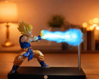 Dragon Ball Z Goku Kamehameha LED Night Light, Super Saiyan Anime Lamp, Touch Sensor Desk Light, DBZ Gift, Otaku Room Decor