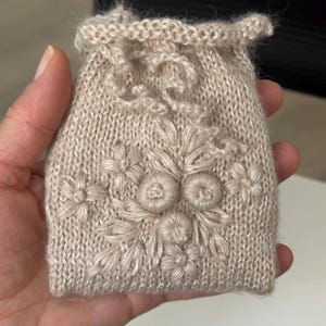 Handmade Linen Keepsake Pouch | Hand Embroidered Drawstring Pouch | Jewelry Pouch | Small Gift for Her