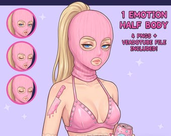 PNGTuber femenina - Chica PNGTuber prefabricada Baddie - Modelo PNG Tuber linda - VeadoTube - Avatar de Twitch, GIFTuber