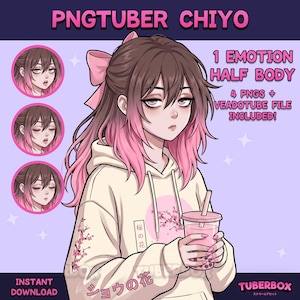 Female PNGTuber - Sakura PNGTuber Girl - Premade PNG Tuber Model - VeadoTube - Twitch Avatar, GIFTuber