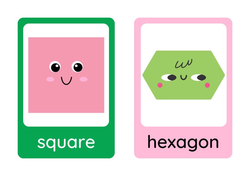 Geometric Shapes Flashcards for Children - Etsy