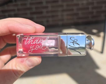 Hand engraved (engraving service ONLY), lipgloss/lipstick, bridal gift, bridesmaid gift