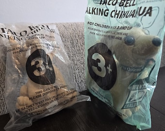 Conjunto de dos peluches de chihuahua de Taco Bell que no hablan