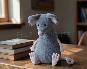 Jellycat Lachlan Sad Rat Pluche – Zachte grijze knuffel, knuffelbare metgezel