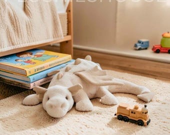 Jellycat sneeuwdraak pluche zacht wit knuffeldier - magische drakenspeelgoed 50 cm