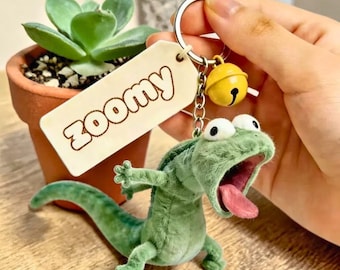 Groene hagedis knuffel, Tom Lizard knuffeldier, schattige reptiel knuffel, kawaii dierenpop, kindercadeau, zacht pluche, kamerdecoratie