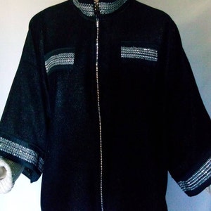 Negro Lurex Blazer-Chaqueta