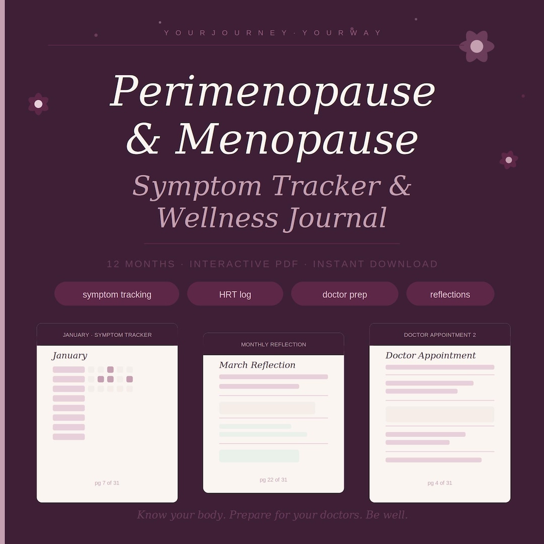 Perimenopause Menopause Symptom Tracker | Wellness Journal (interactive ...
