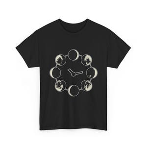Camiseta con reloj de fases lunares / Camiseta de fases lunares