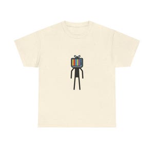 Retro Test Pattern TV Head Tee | Vintage Television Graphic Shirt