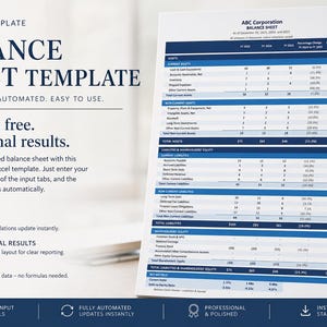 Small Business Balance Sheet Vorlage - Automatisiert