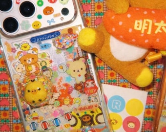 Handmade One of a Kind Rilakkuma Kawaii Deco Phone Case for iPhone 17 Pro Max