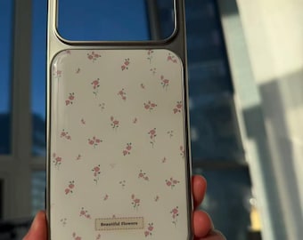 Minimal Floral iPhone 17 Pro Max Case, Pink Flower Protective Cover