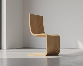 Parametric S-Curve Chair CNC Files | Birch Plywood Furniture Plans (dxf, dwg, pdf)