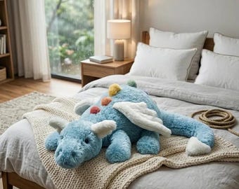 Peluche Dragón del Cielo de Jellycat: Muñeco de juguete suave y cómodo para bebés, perfecto para una decoración acogedora en la habitación infantil.