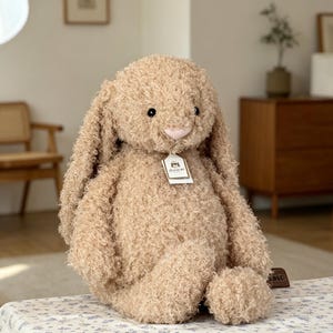 Jellycat Big Bashful Luxe Curly Bunny | BNWT Authentic Rare Retired Collectible | Soft Luxury Rabbit Plush Toy, Ideal Gift