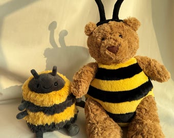 Peluche Jellycat Albee Bee y Bartholomew Bear Bumblebee, suave peluche kawaii, juguete reconfortante para niños, ideal para baby shower y regalo de cumpleaños.