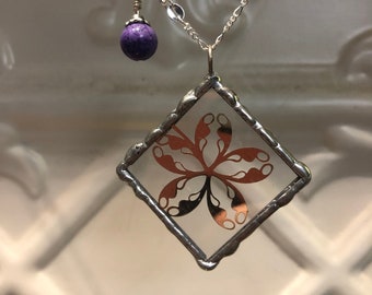 Floral Pendant - Die cut metal flower