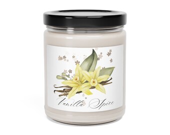 Vanilla Spice Candle, 100% Soy Candle, Essential Oils, Eco-Friendly Gift, Non-Toxic Candle, Mothers Day Gift, House Warming Gift, Wedding