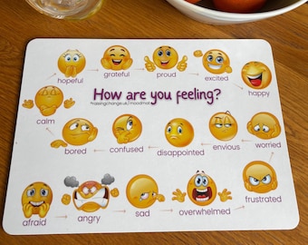 Mood Mat Feelings Chart & Emotion Chart for Children | Melamine Conversation Placemat