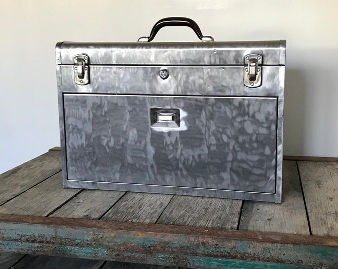Vintage Machinist Tool Chest Box 7 Drawers Drop Front Kennedy 520 WITH