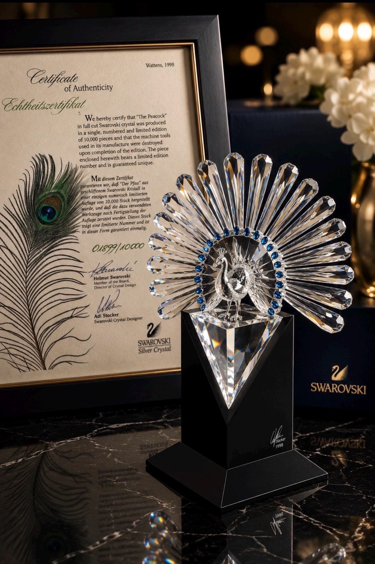 Swarovski Crystal Figurines Peacock - Etsy