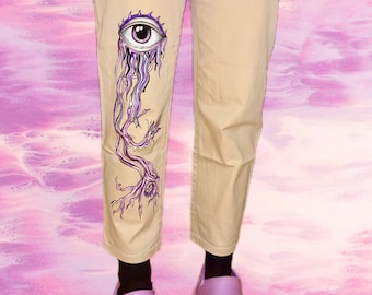 Handbeschilderde broek - Uniek exemplaar