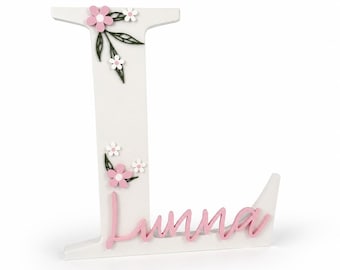 Personalized 3D Printed Name Sign – Custom Nursery Decor, Baby Girl Room Art