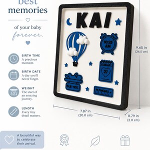 Custom Baby Birth Stat Sign | Personalized Nursery Keepsake | Baby Name Plaque | Newborn Birth Details | Baby Shower Gift image 4