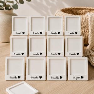 Milestone Baby Monthly Photo Frame | Capture Every Milestone | 1 Month to One Year | First Year Photo Display