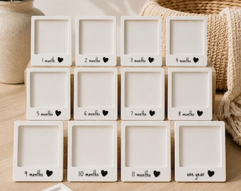 Milestone Baby Monthly Photo Frame | Capture Every Milestone | 1 Month to One Year | First Year Photo Display