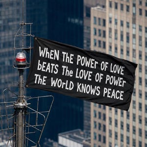 NYC Empire State Building Vorschlag Flagge, Power der Liebe Frieden Banner, Viral Dach Engagement inspiriert Wand Flagge, doppelseitiges Dekor