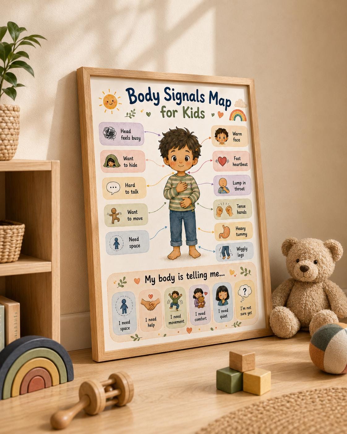 Inclusive Body Signals Map for Kids Printable|a3 Calm Corner Poster ...