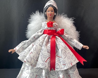 Nurse Angel African American Tree Topper Collectible Gift