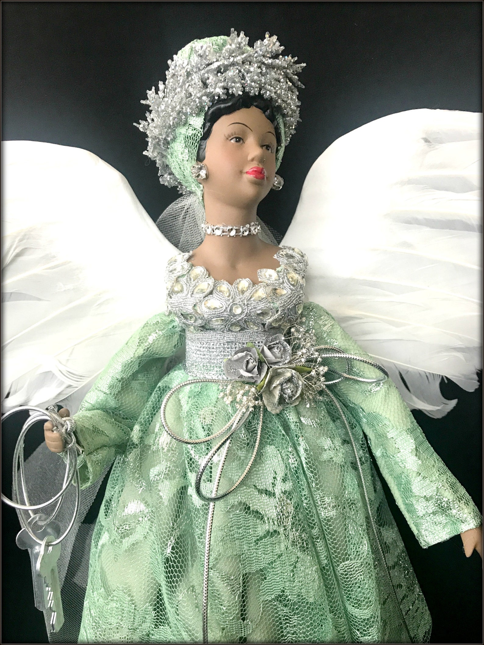 Black Angel 19 inch African American Christmas Tree Topper Etsy