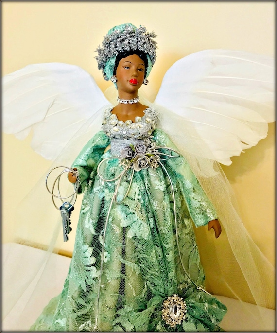 black angel 19 inch african american christmas tree topper etsy african american christmas angel