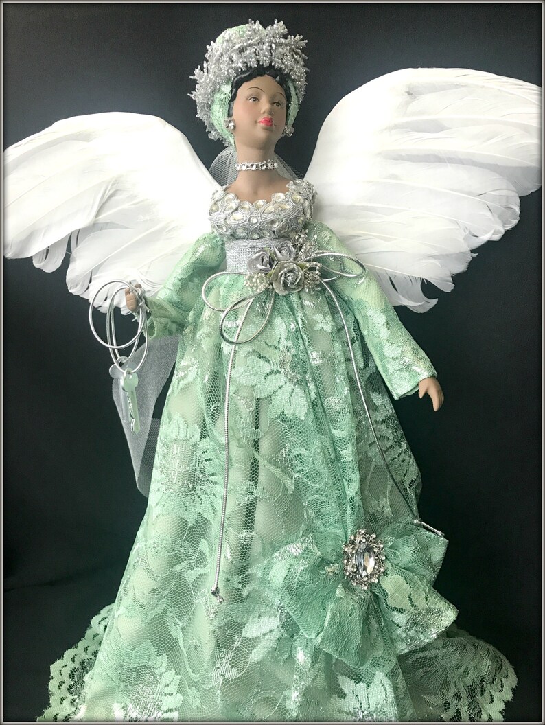 Black Angel 19 inch African American Christmas Tree Topper Etsy