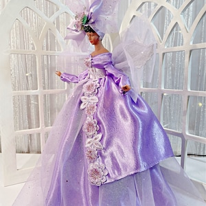 Christmas Angel Tree Topper African American Angel in Lavender Purple Holiday Angel Tree Top Handmade Lilac OOAK Black Holiday Angel image 8